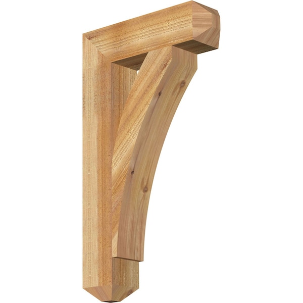 Ekena Millwork Thorton Craftsman Rough Sawn Bracket, Western Red Cedar, 4"W x 16"D x 28"H BKT04X16X28THR04RWR - main